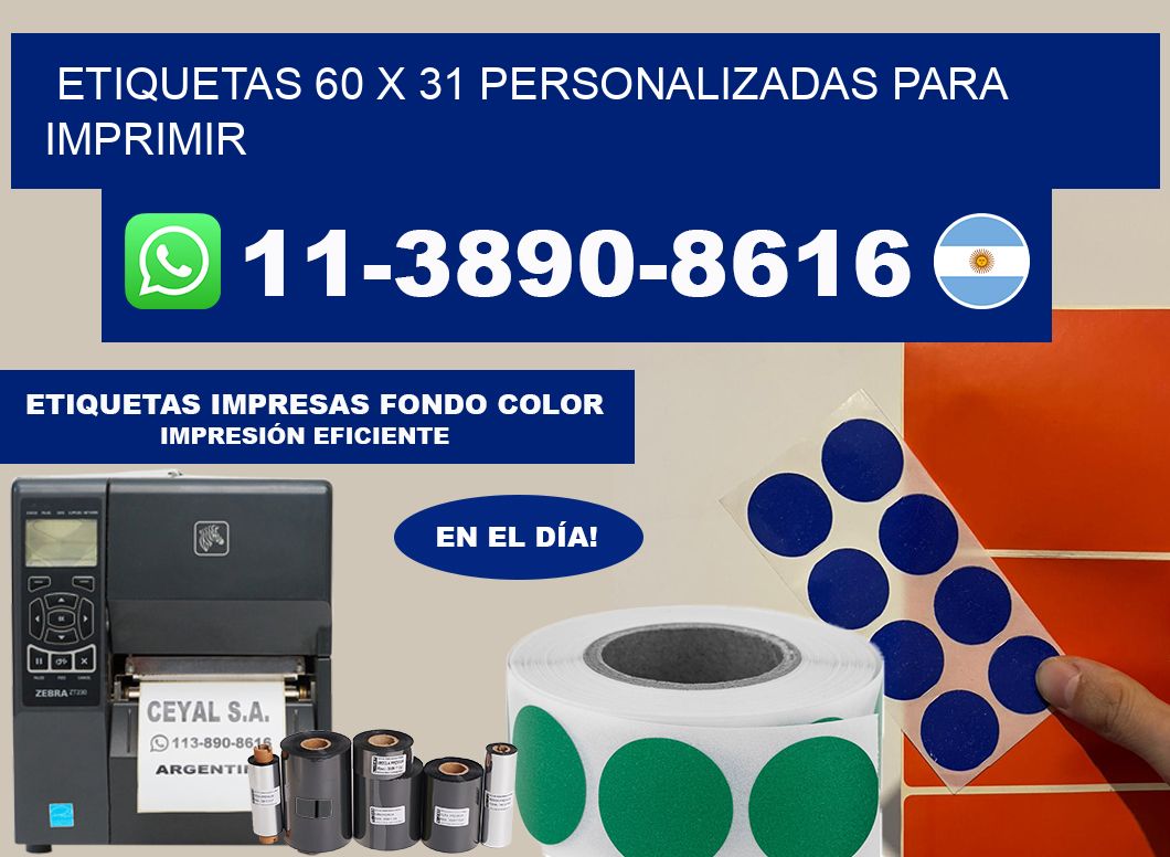 etiquetas 60 x 31 personalizadas para imprimir