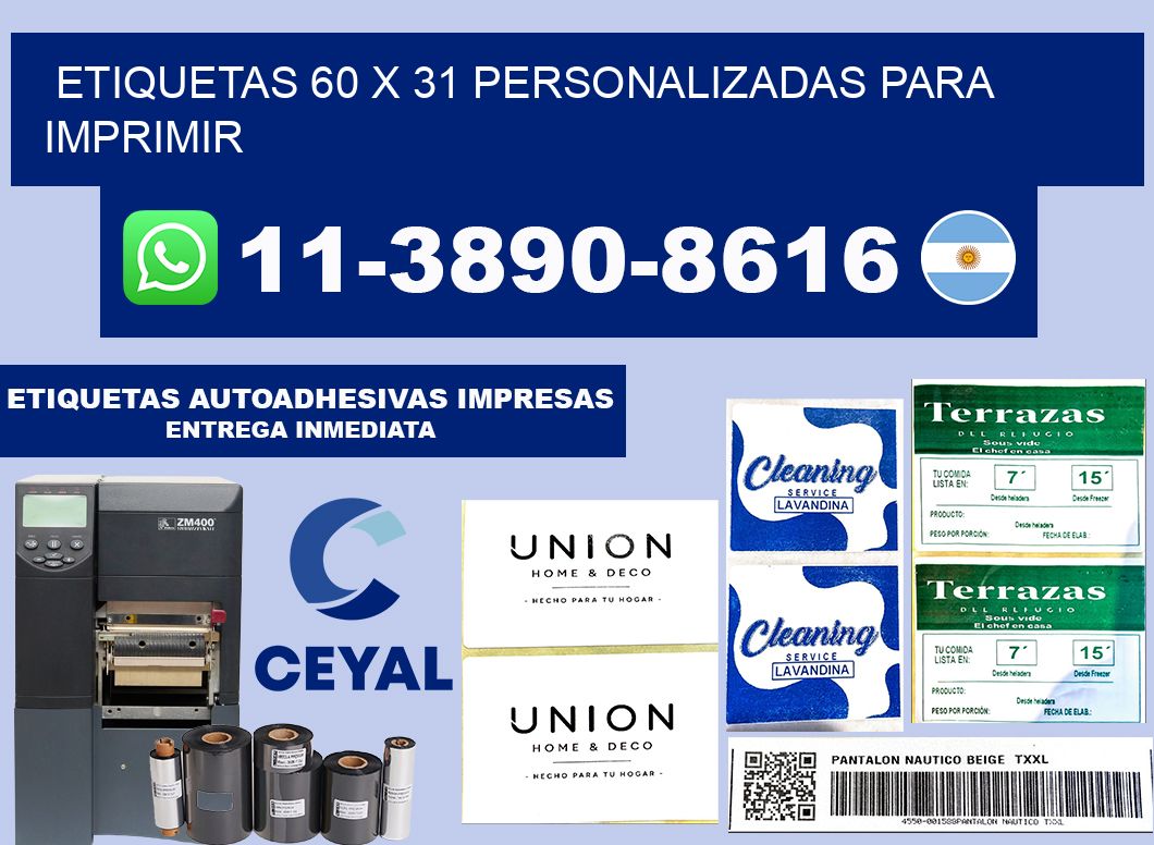 etiquetas 60 x 31 personalizadas para imprimir