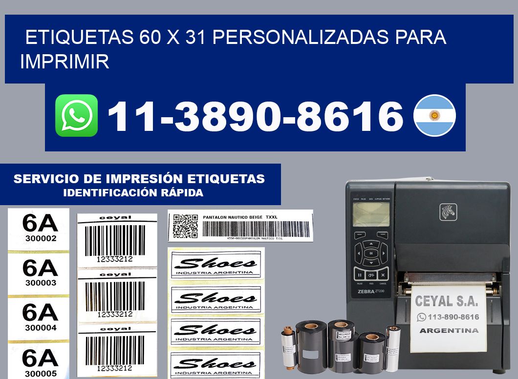 etiquetas 60 x 31 personalizadas para imprimir
