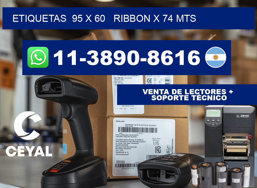 etiquetas 95 x 60 ribbon x 74 mts