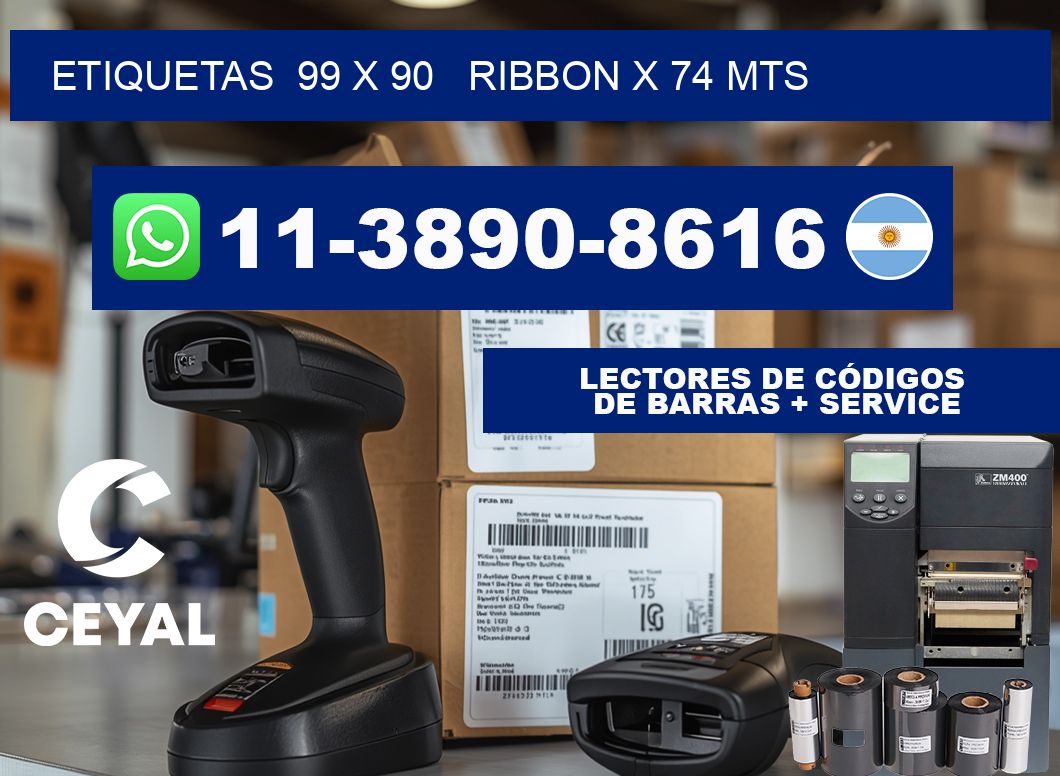 etiquetas 99 x 90 ribbon x 74 mts