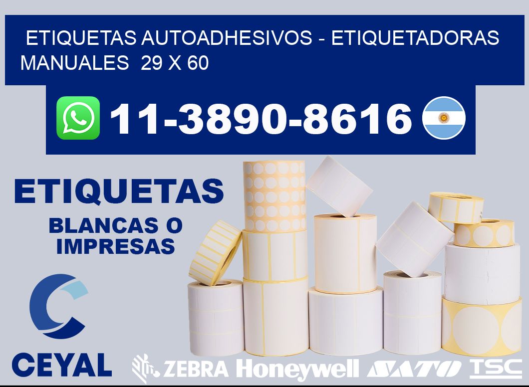 etiquetas autoadhesivos - Etiquetadoras Manuales  29 x 60