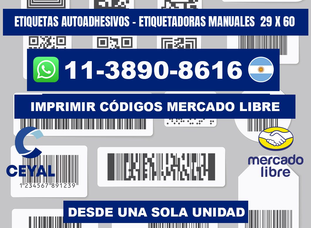 etiquetas autoadhesivos - Etiquetadoras Manuales  29 x 60