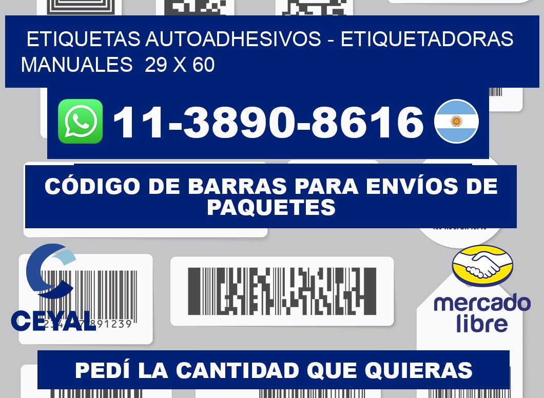 etiquetas autoadhesivos - Etiquetadoras Manuales  29 x 60