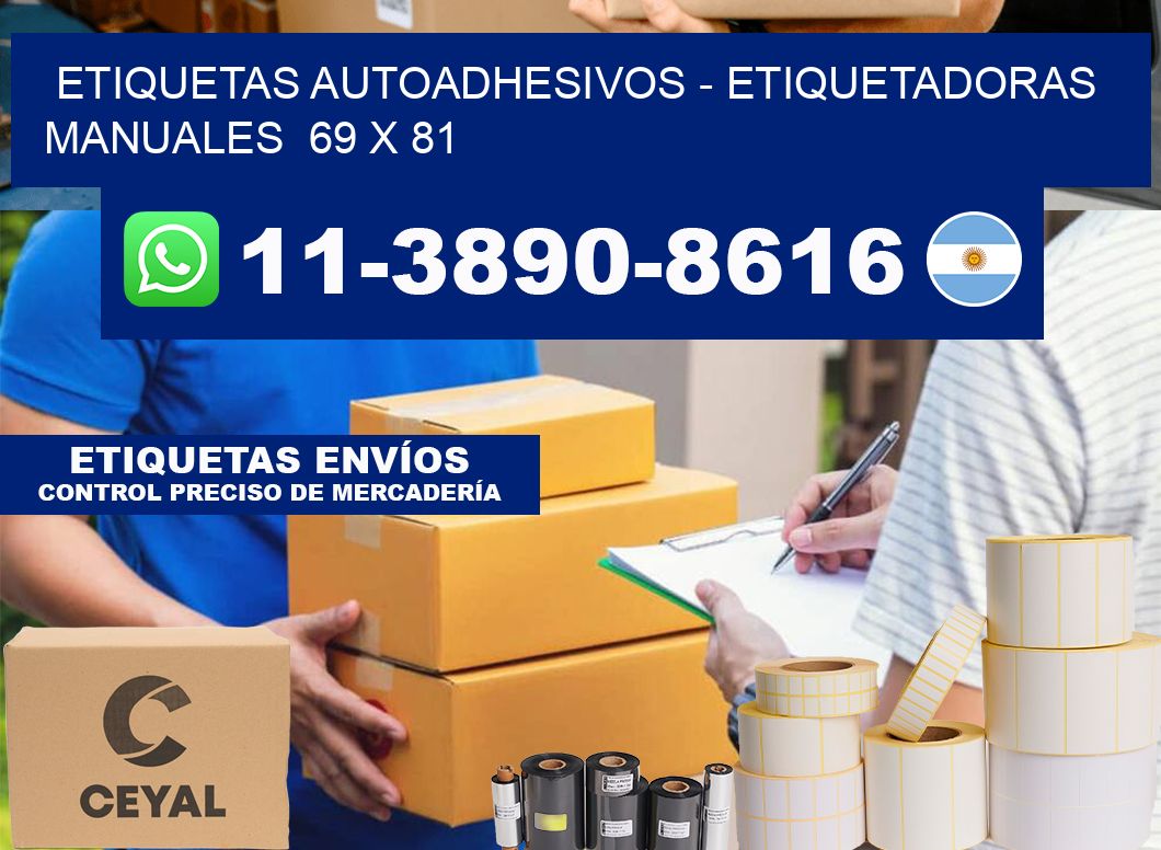 etiquetas autoadhesivos - Etiquetadoras Manuales  69 x 81