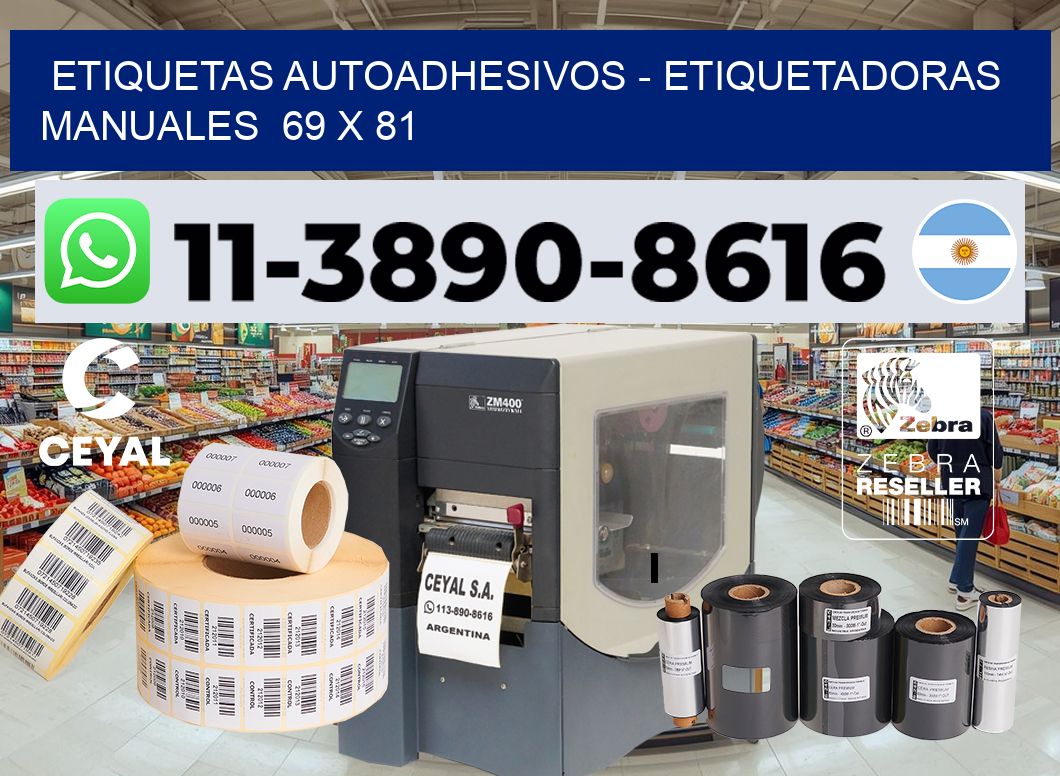etiquetas autoadhesivos - Etiquetadoras Manuales  69 x 81
