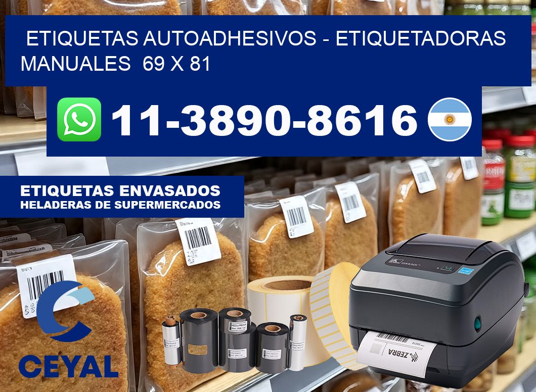 etiquetas autoadhesivos – Etiquetadoras Manuales  69 x 81
