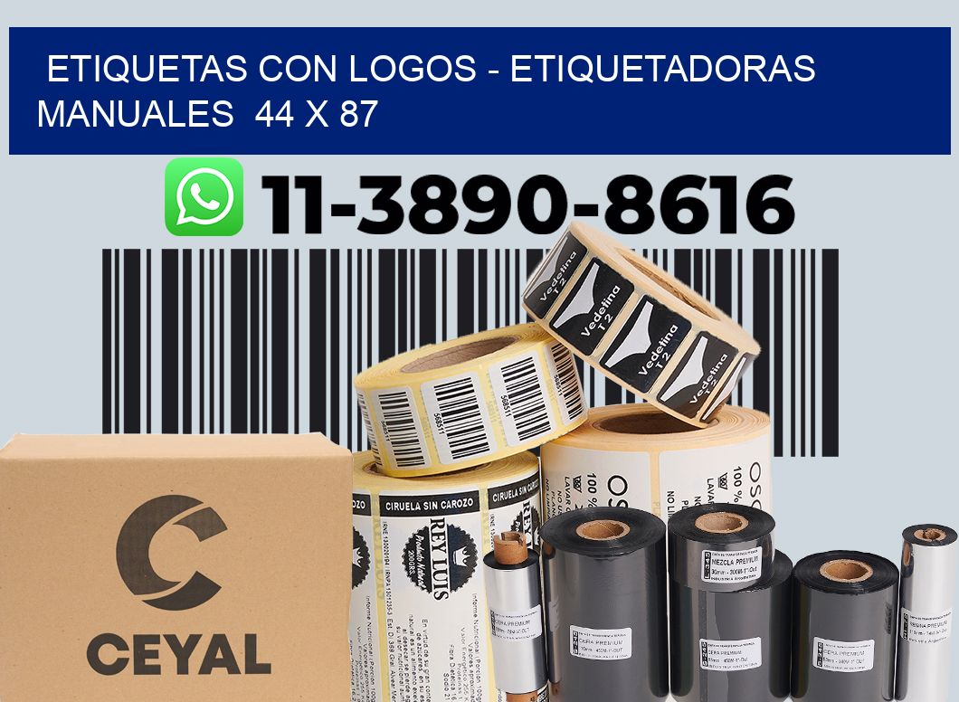 etiquetas con logos - Etiquetadoras Manuales  44 x 87