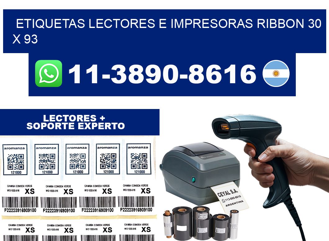 etiquetas lectores e impresoras ribbon 30 x 93