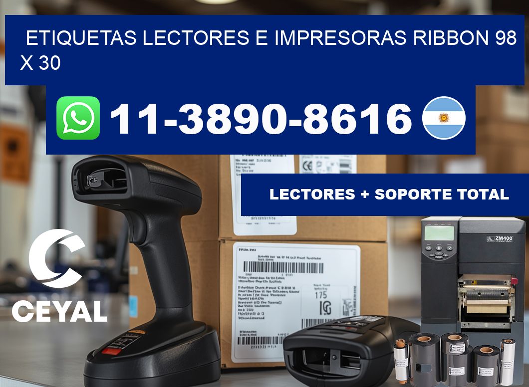 etiquetas lectores e impresoras ribbon 98 x 30