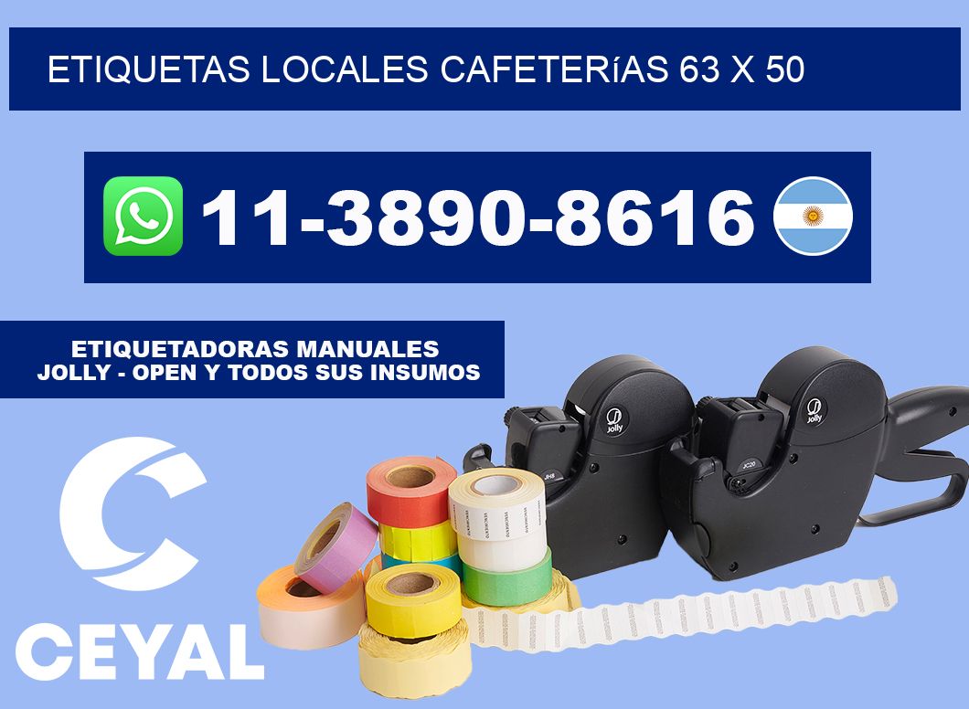 etiquetas locales cafeterías 63 x 50