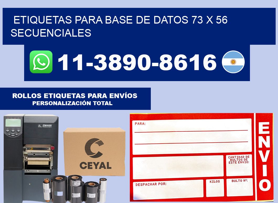 etiquetas para base de datos 73 x 56 secuenciales