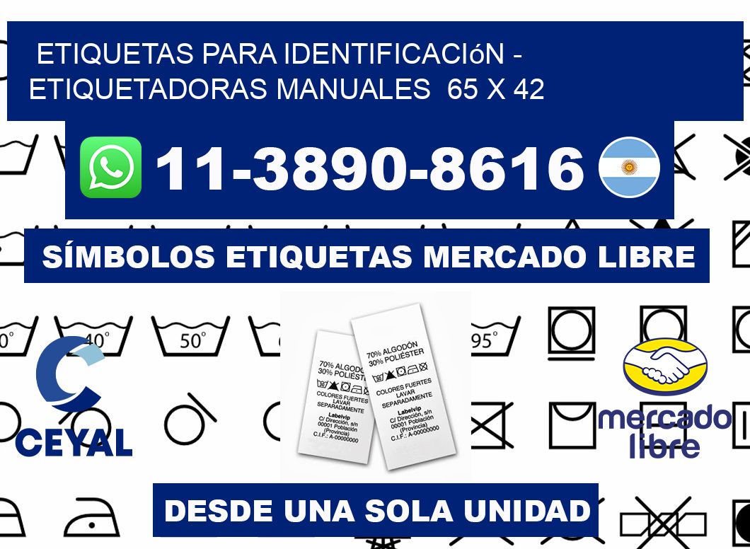etiquetas para identificación - Etiquetadoras Manuales  65 x 42