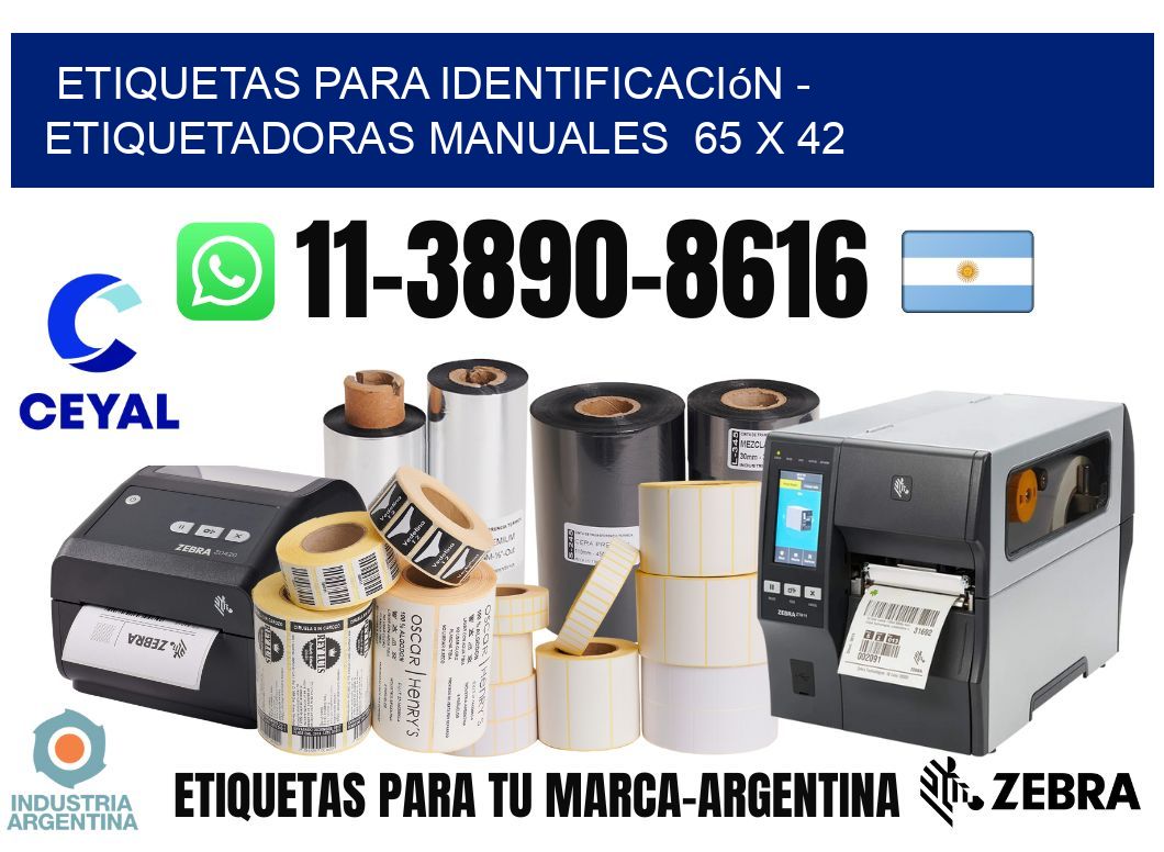 etiquetas para identificación - Etiquetadoras Manuales  65 x 42
