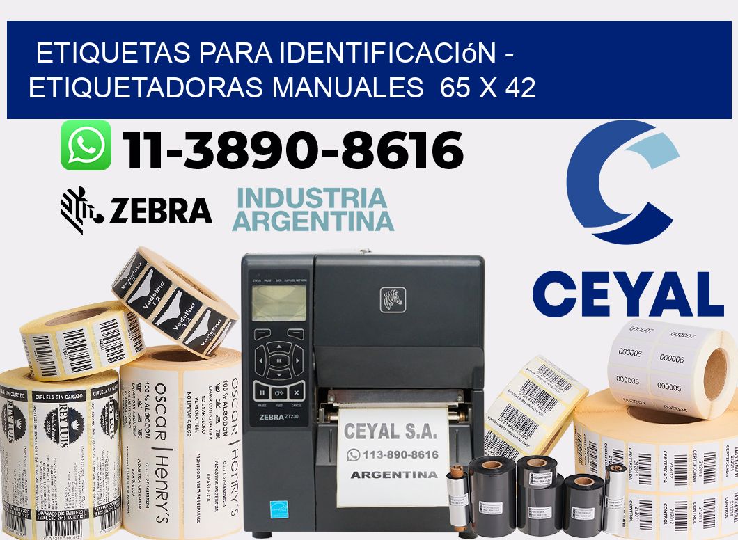 etiquetas para identificación - Etiquetadoras Manuales  65 x 42