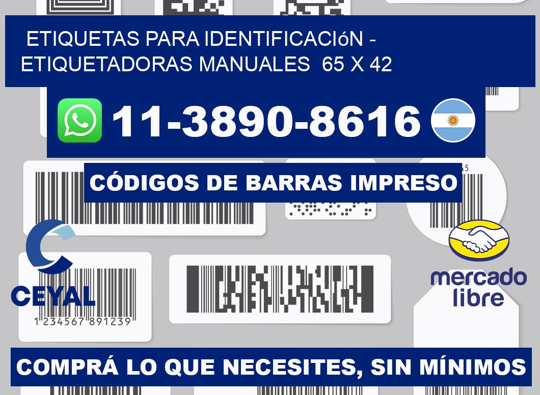 etiquetas para identificación - Etiquetadoras Manuales  65 x 42