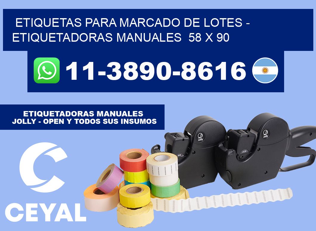 etiquetas para marcado de lotes - Etiquetadoras Manuales  58 x 90