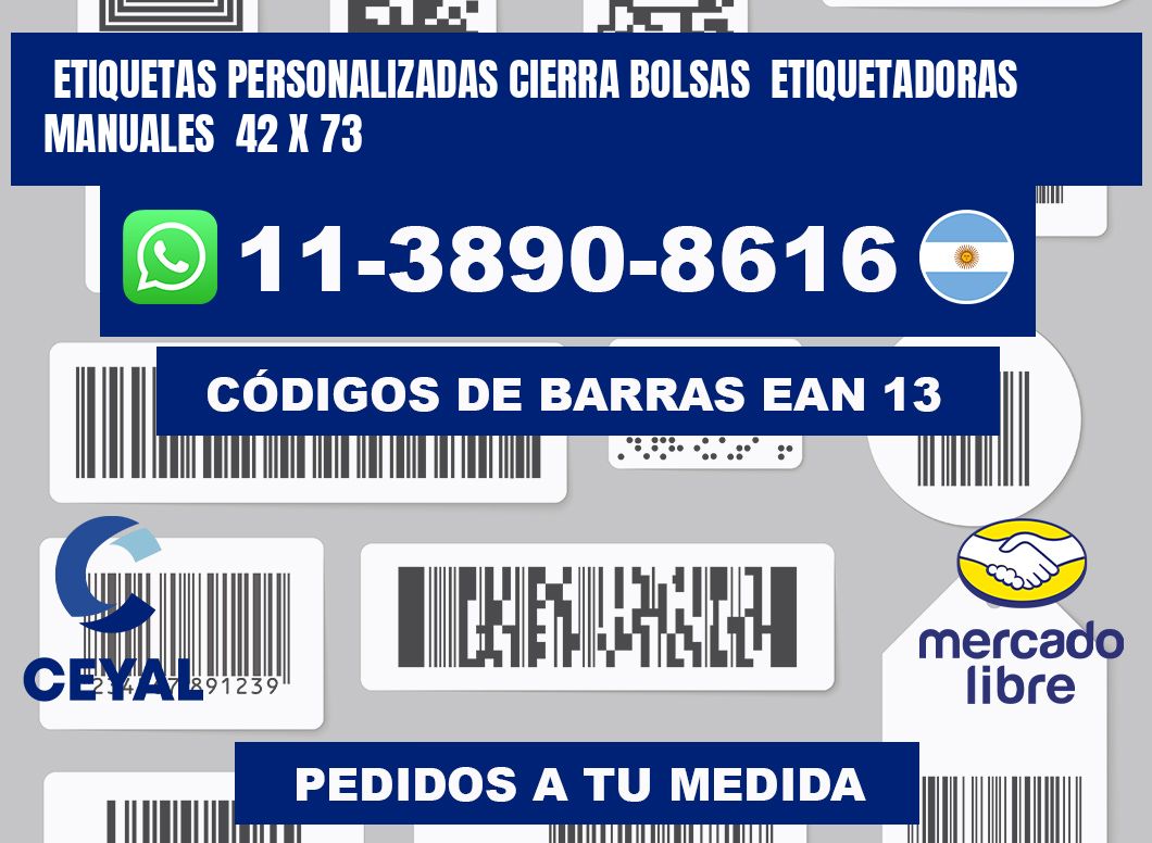 etiquetas personalizadas cierra bolsas  Etiquetadoras Manuales  42 x 73