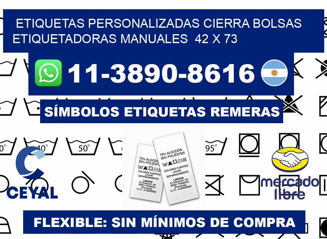 etiquetas personalizadas cierra bolsas  Etiquetadoras Manuales  42 x 73