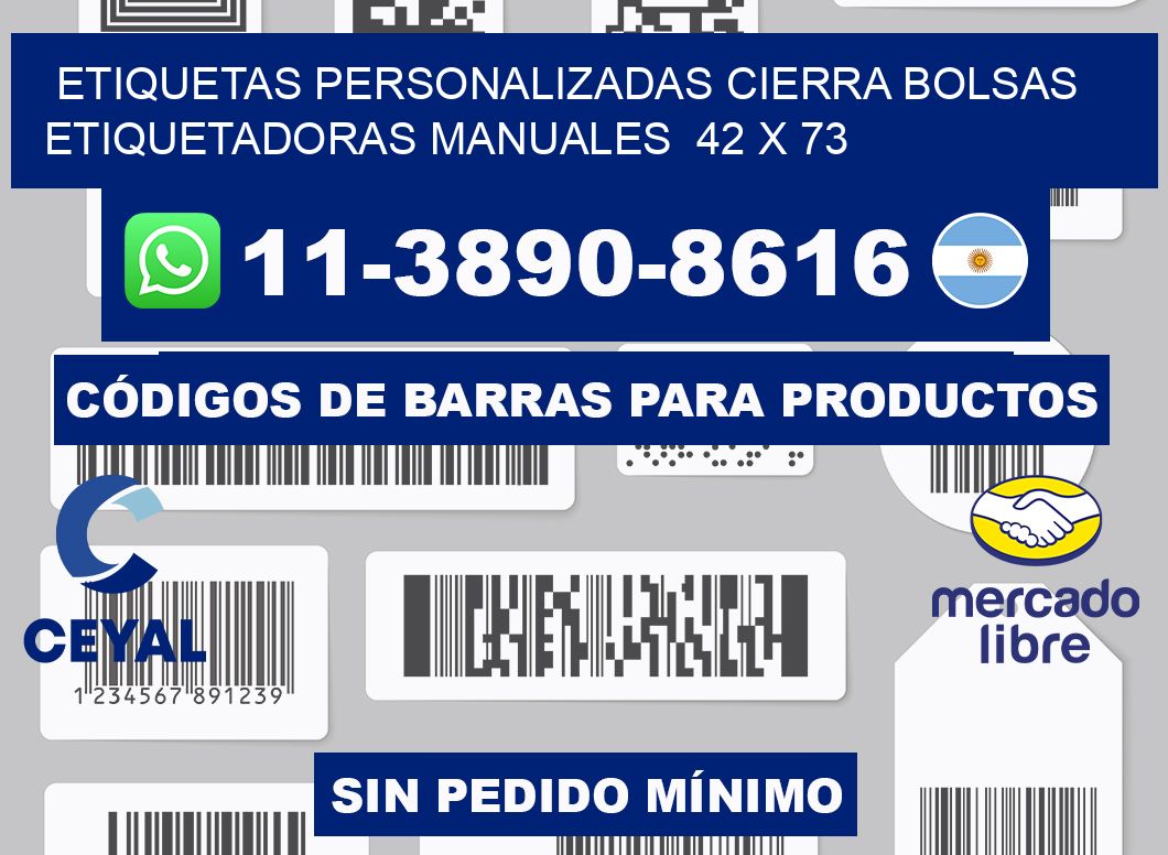 etiquetas personalizadas cierra bolsas  Etiquetadoras Manuales  42 x 73