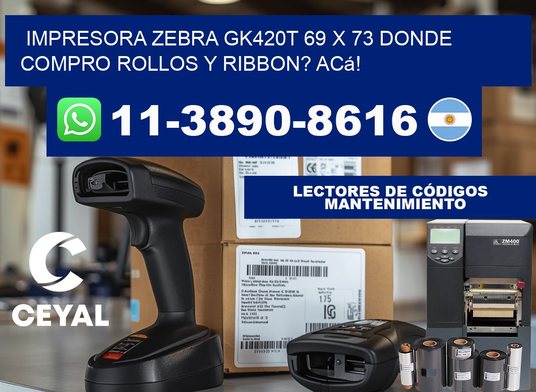impresora zebra gk420t 69 x 73 Donde compro rollos y ribbon? Acá!