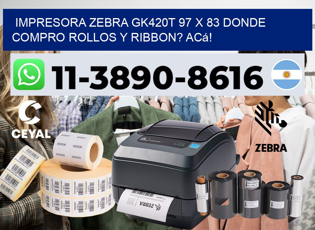 impresora zebra gk420t 97 x 83 Donde compro rollos y ribbon? Acá!