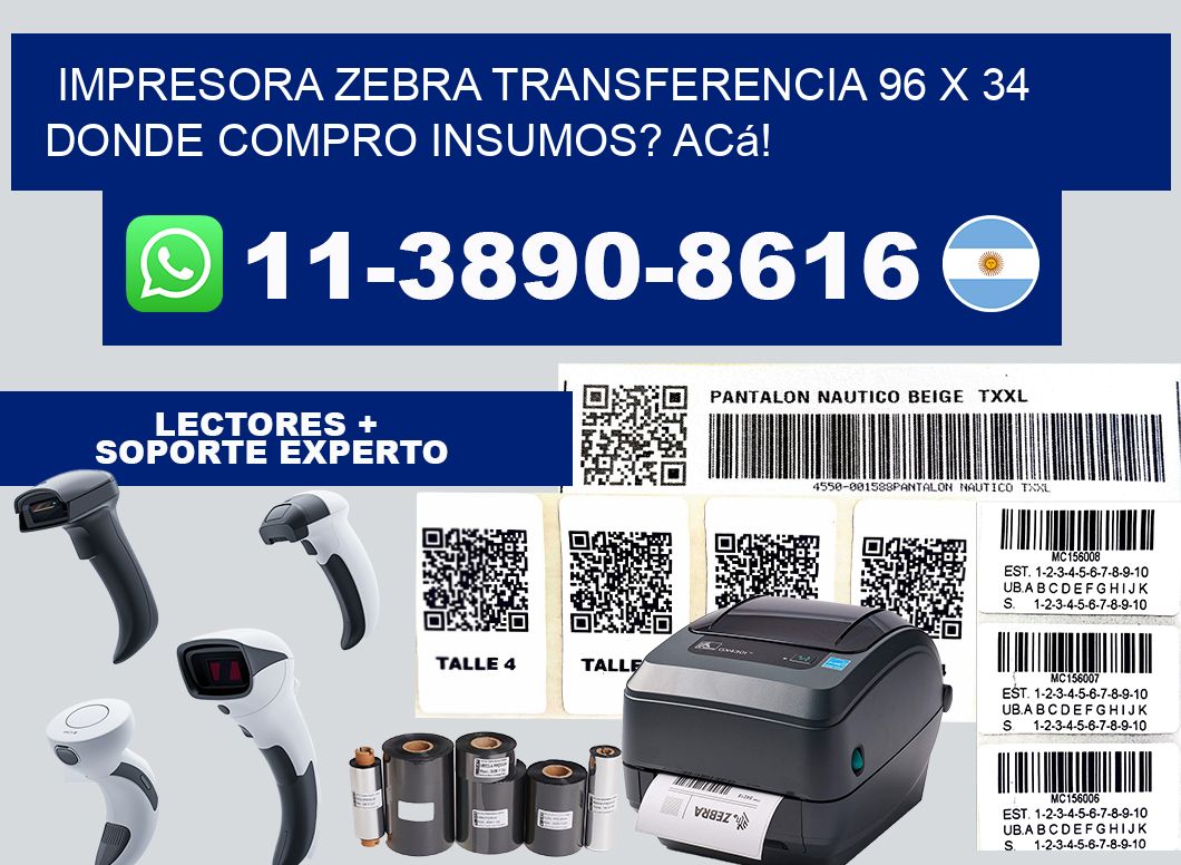 impresora zebra transferencia 96 x 34 Donde compro insumos? Acá!