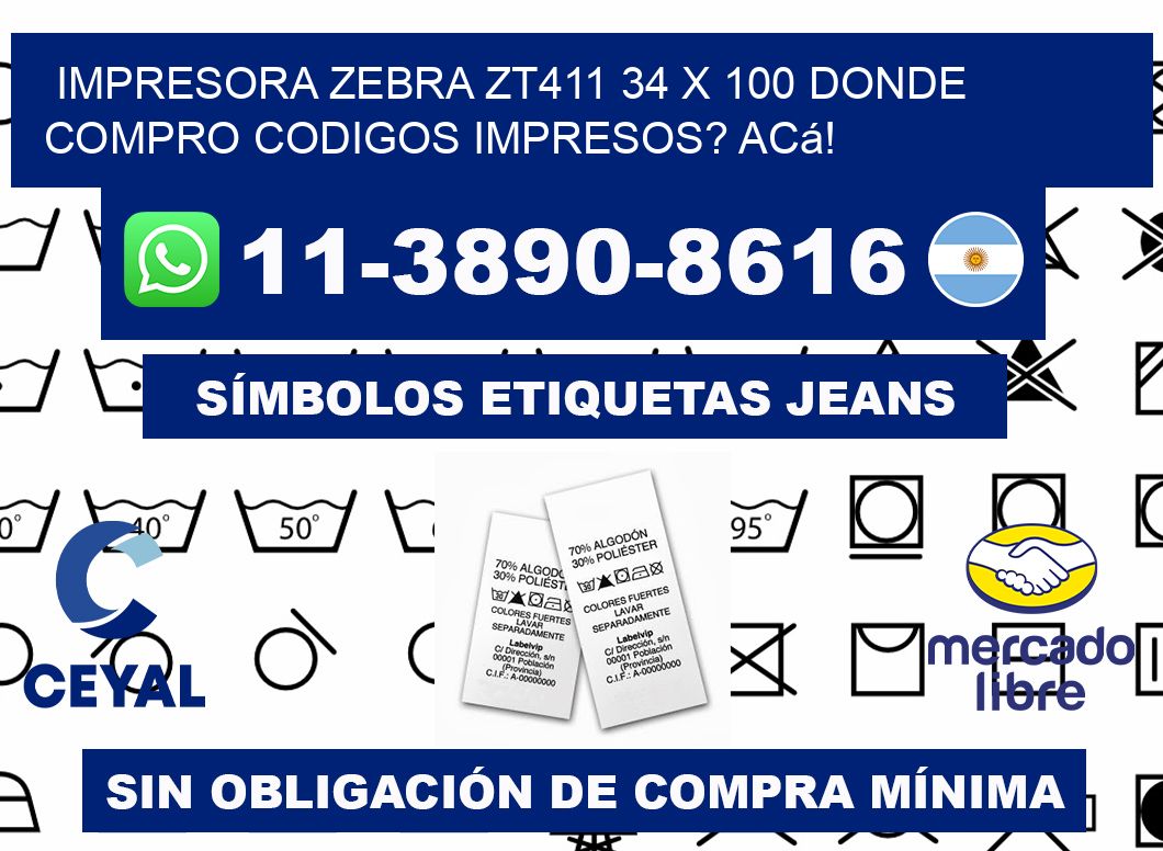 impresora zebra zt411 34 x 100 Donde compro codigos impresos? Acá!