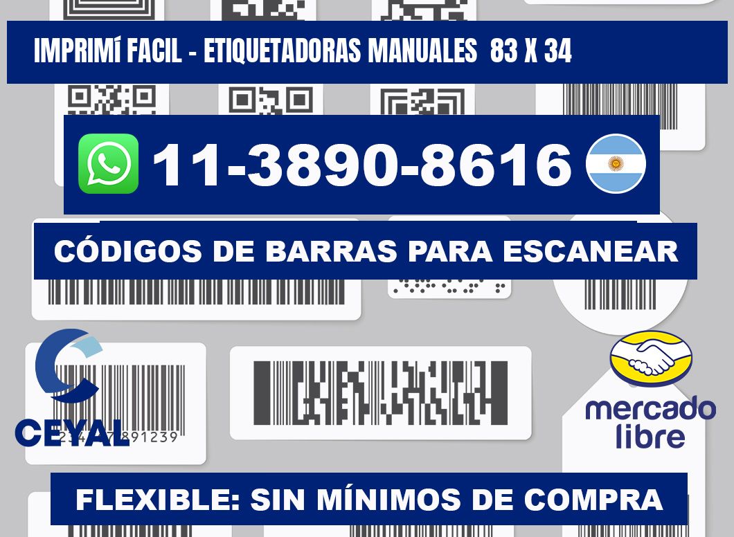 imprimí facil - Etiquetadoras Manuales  83 x 34