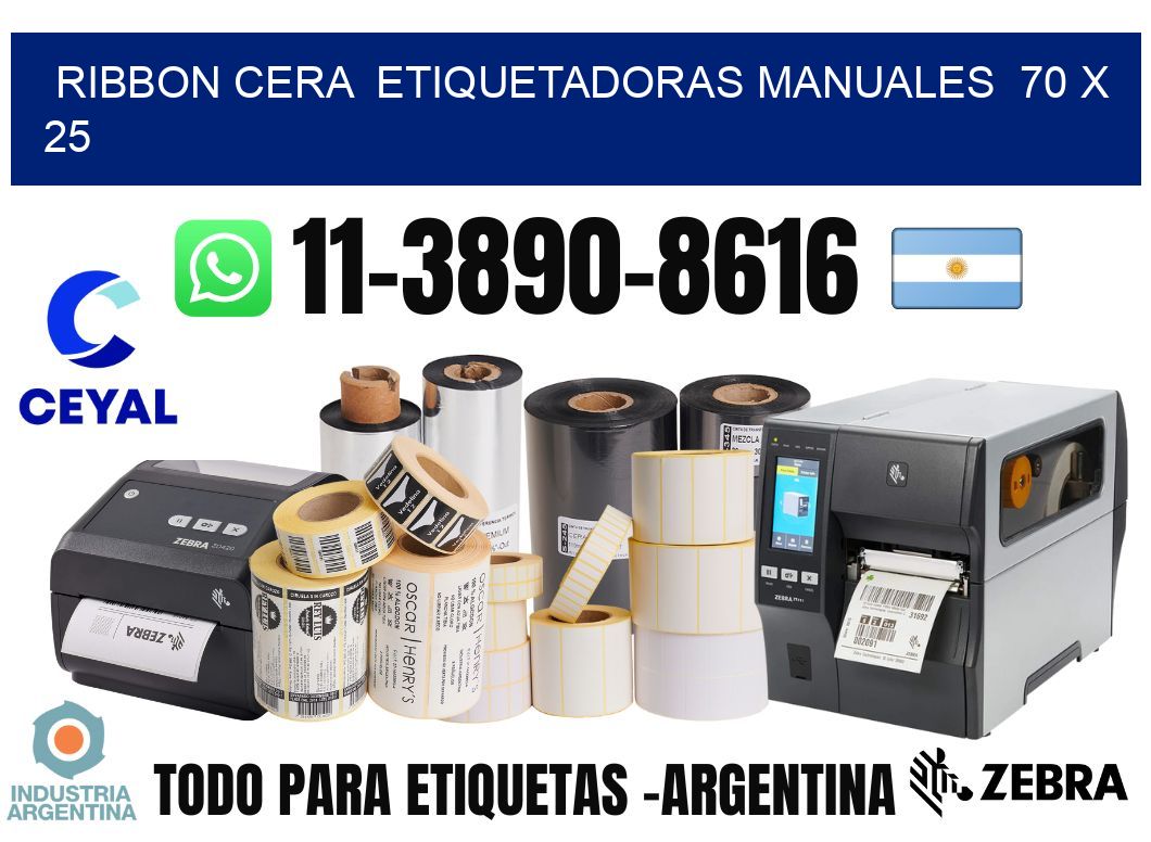 ribbon cera  Etiquetadoras Manuales  70 x 25