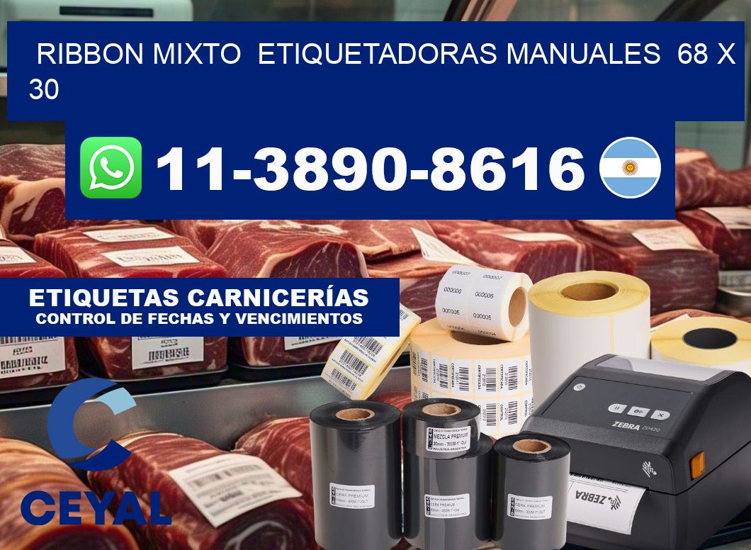 ribbon mixto  Etiquetadoras Manuales  68 x 30