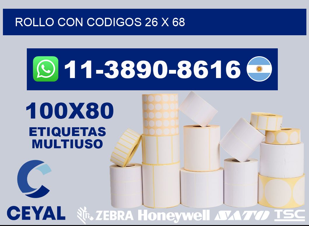 rollo con codigos 26 x 68