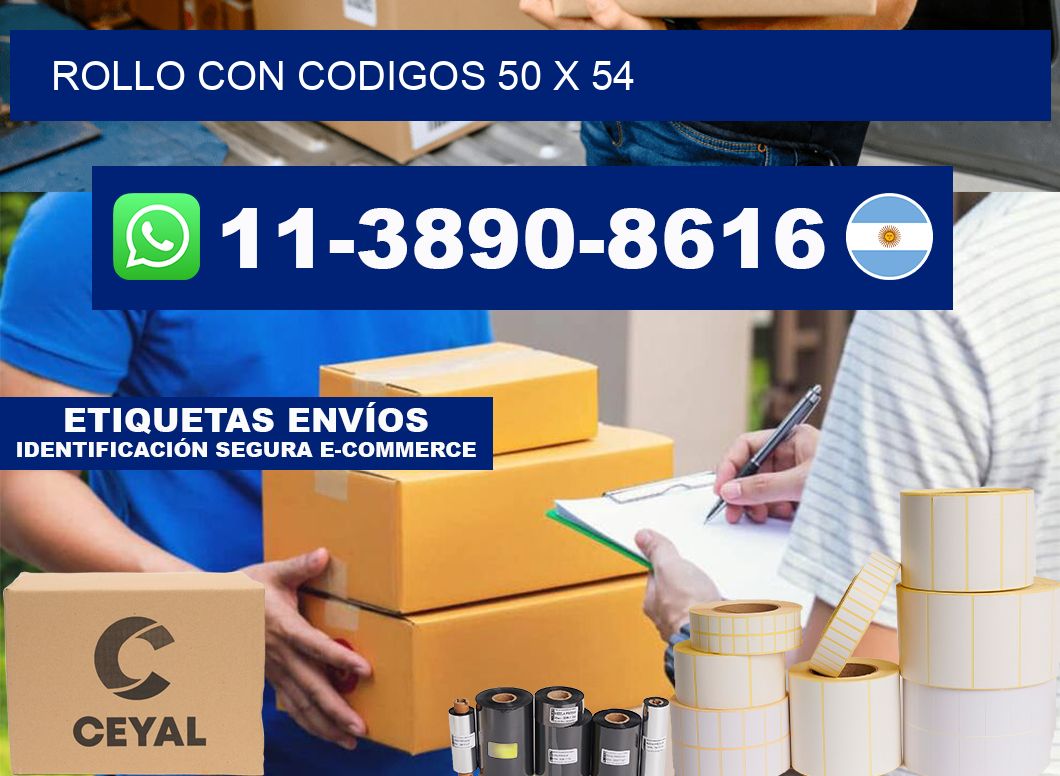rollo con codigos 50 x 54