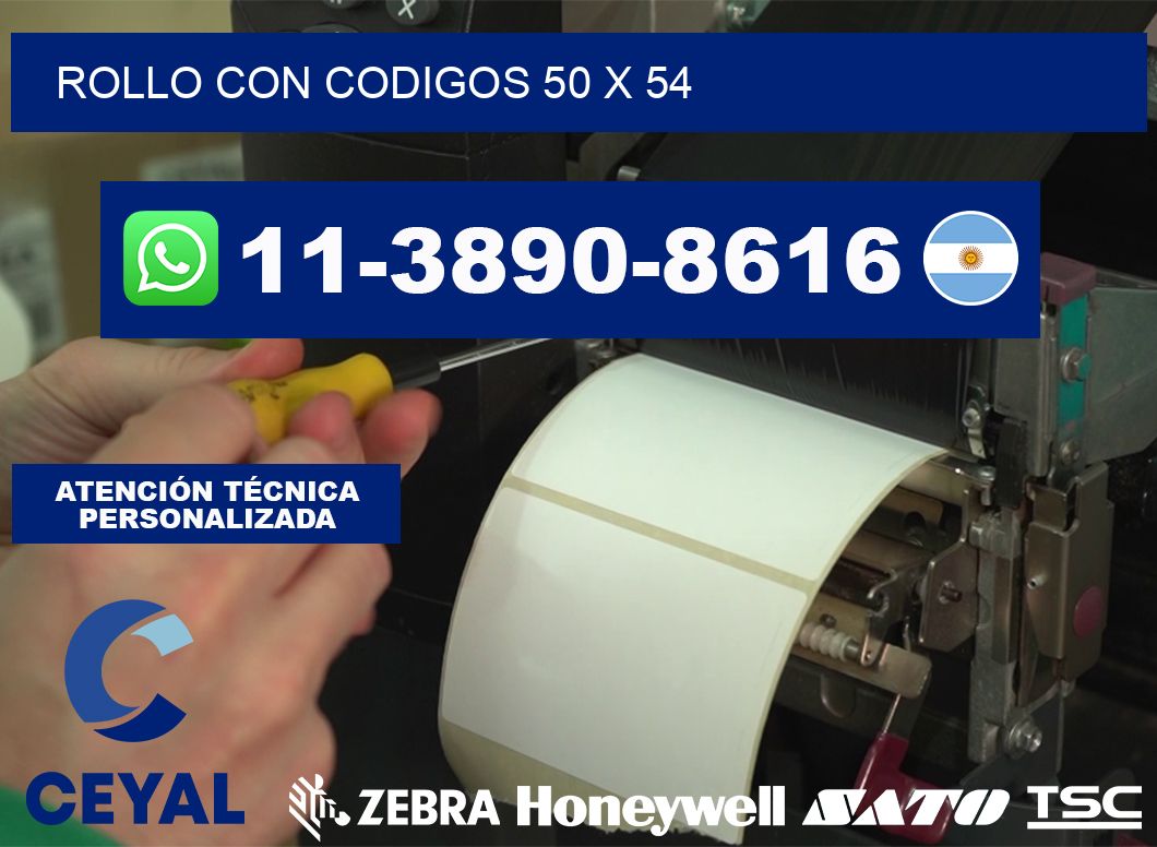 rollo con codigos 50 x 54