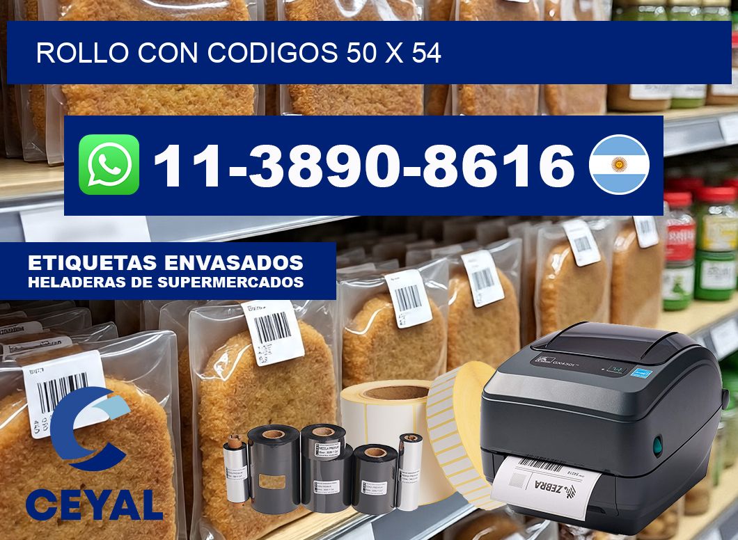 rollo con codigos 50 x 54
