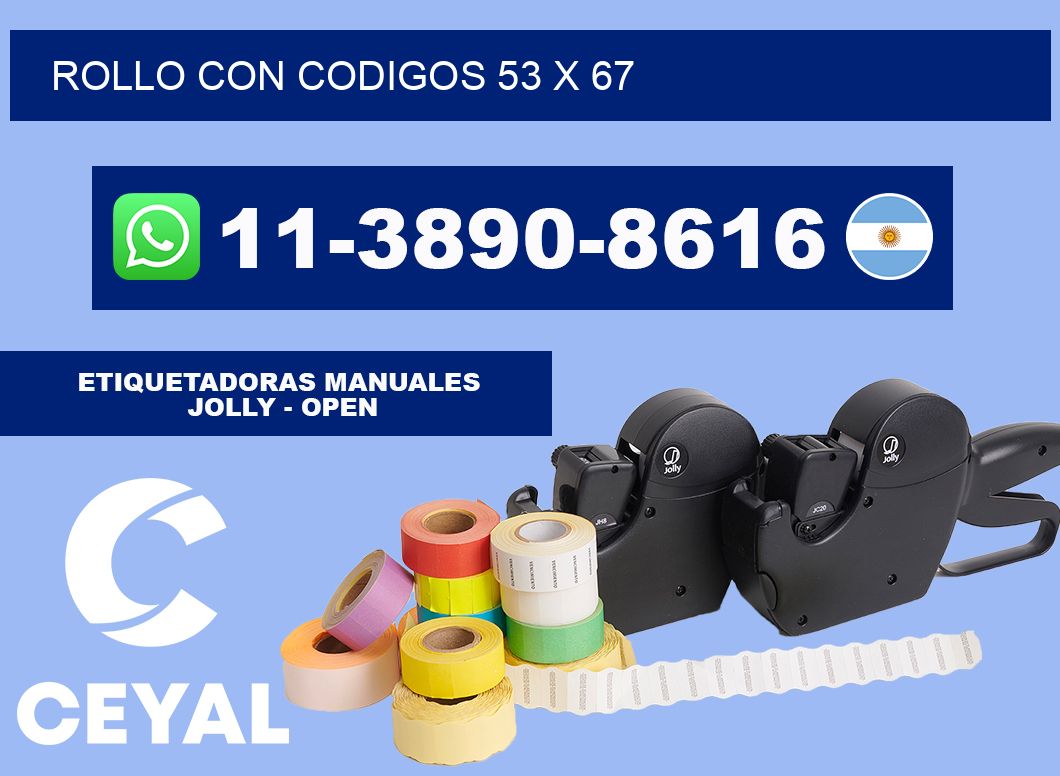 rollo con codigos 53 x 67