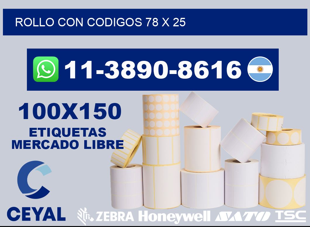 rollo con codigos 78 x 25