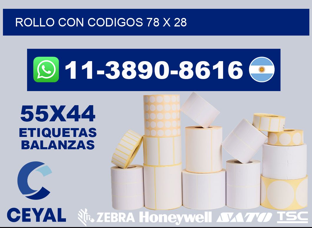 rollo con codigos 78 x 28