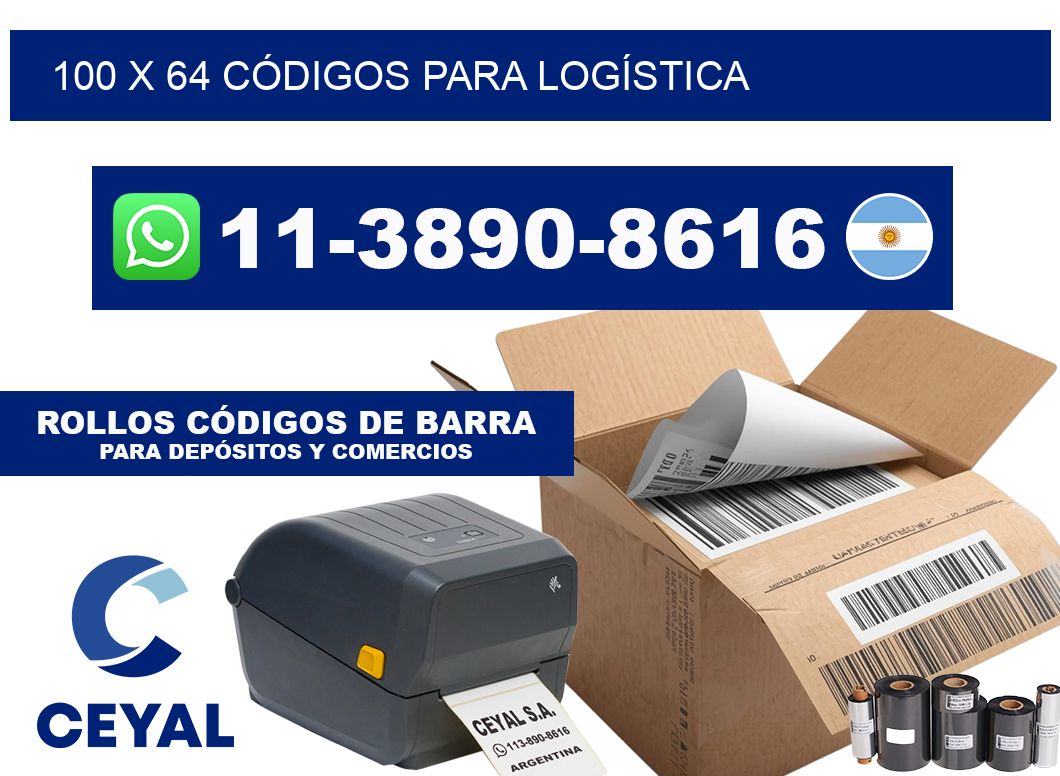 100 x 64 CÓDIGOS PARA LOGÍSTICA