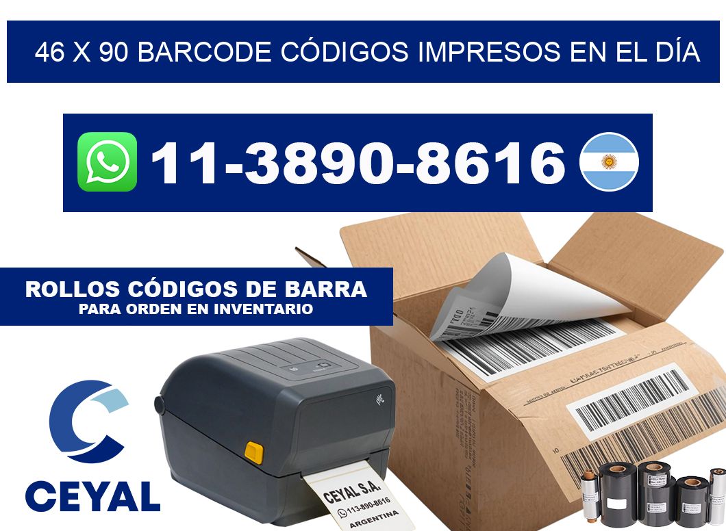 46 x 90 BARCODE CÓDIGOS IMPRESOS EN EL DÍA