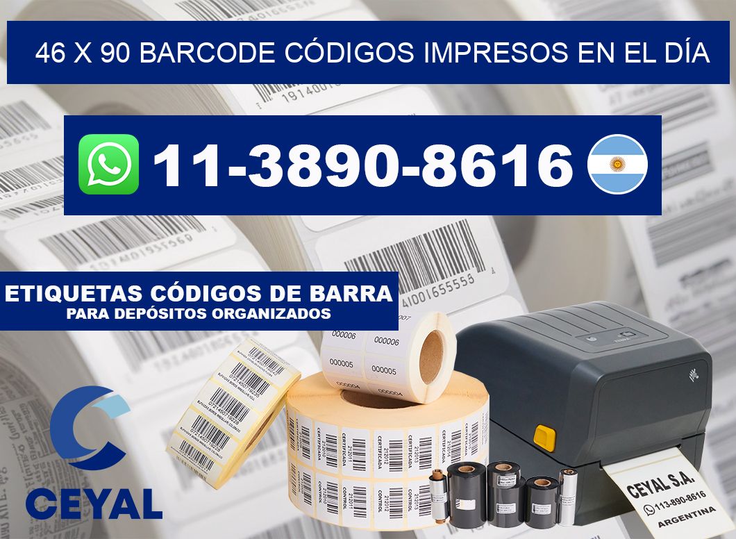 46 x 90 BARCODE CÓDIGOS IMPRESOS EN EL DÍA