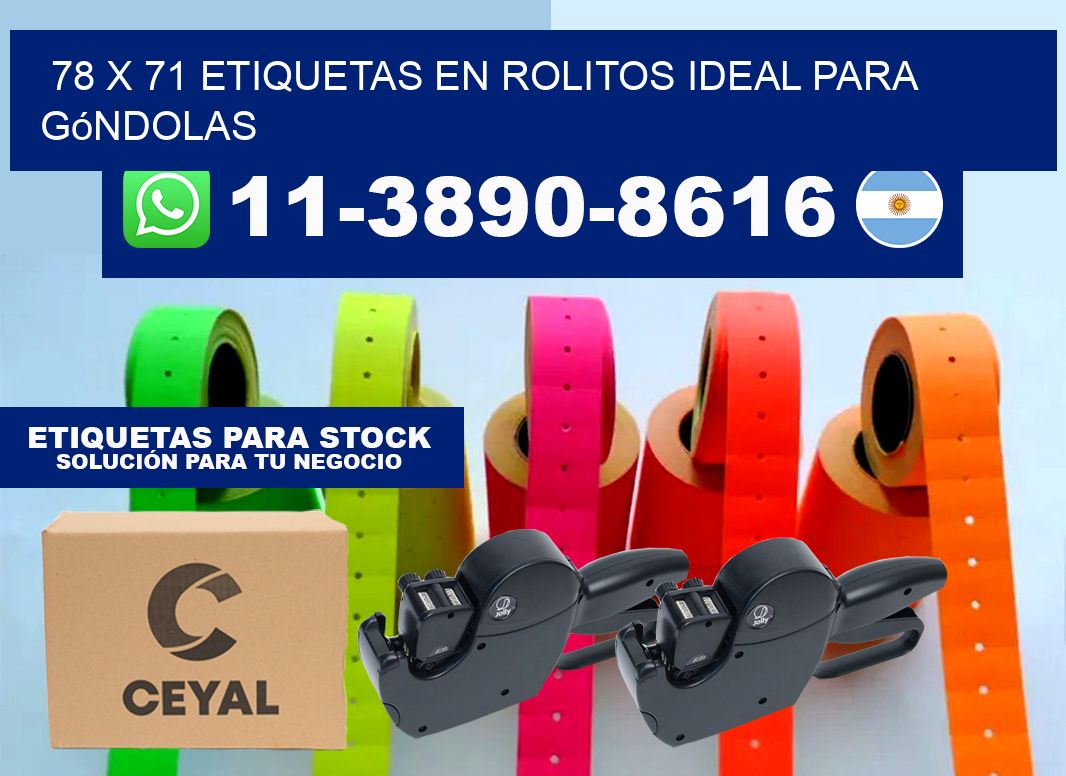 78 x 71 etiquetas en rolitos ideal para góndolas