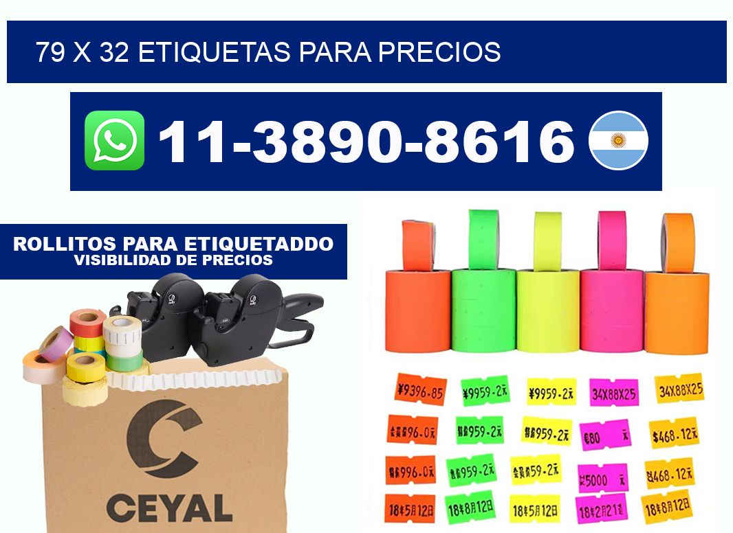 79 x 32 etiquetas para precios