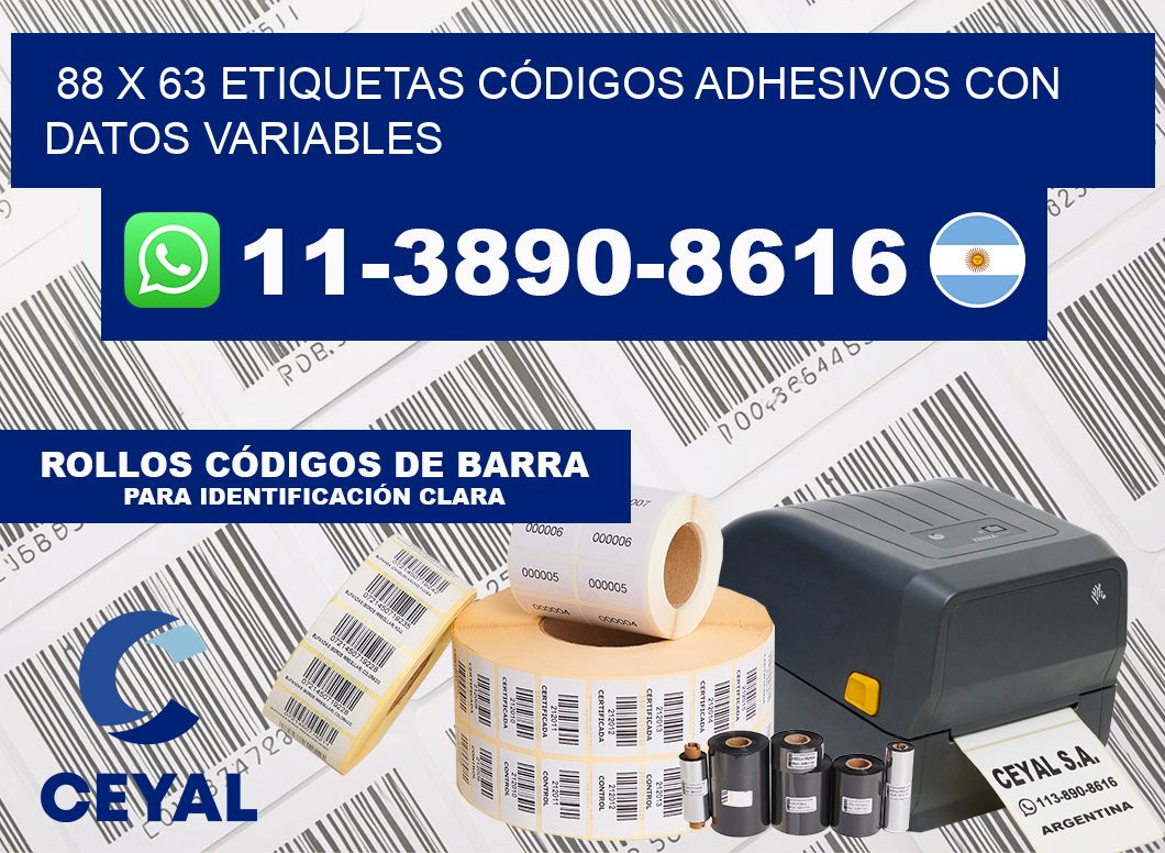 88 x 63 ETIQUETAS CÓDIGOS ADHESIVOS CON DATOS VARIABLES
