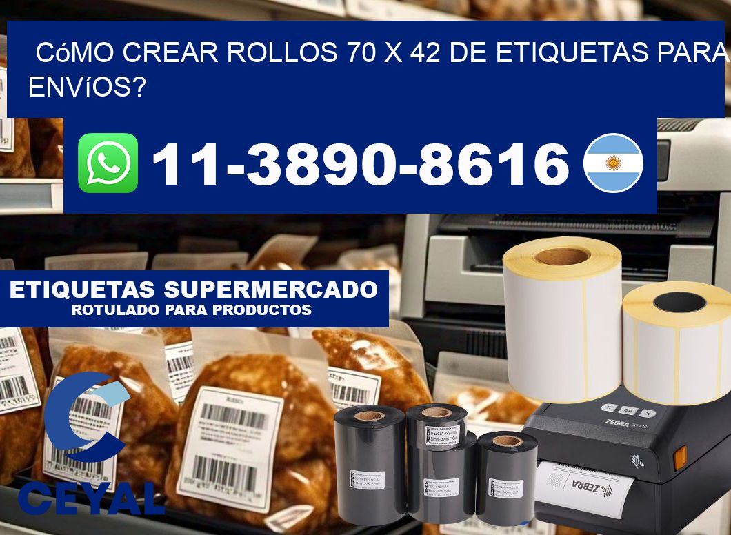 Cómo crear rollos 70 x 42 de etiquetas para envíos?