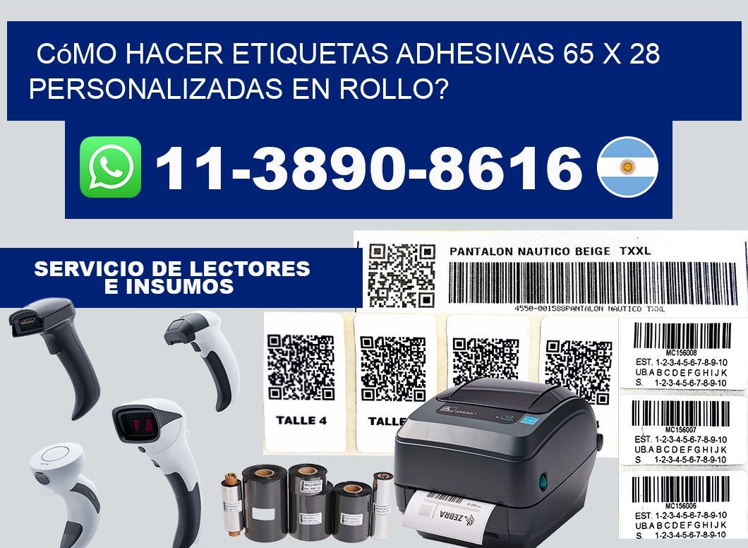 Cómo hacer etiquetas adhesivas 65 x 28 personalizadas en rollo?