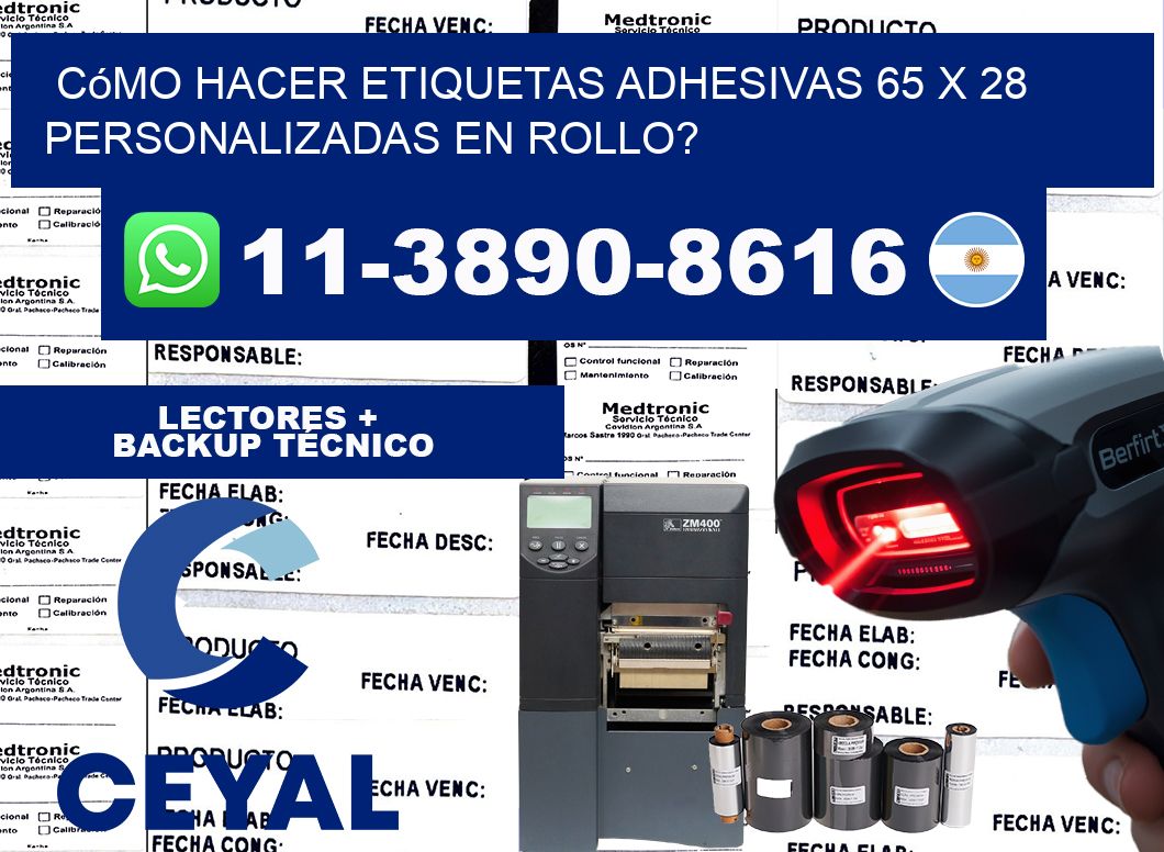 Cómo hacer etiquetas adhesivas 65 x 28 personalizadas en rollo?