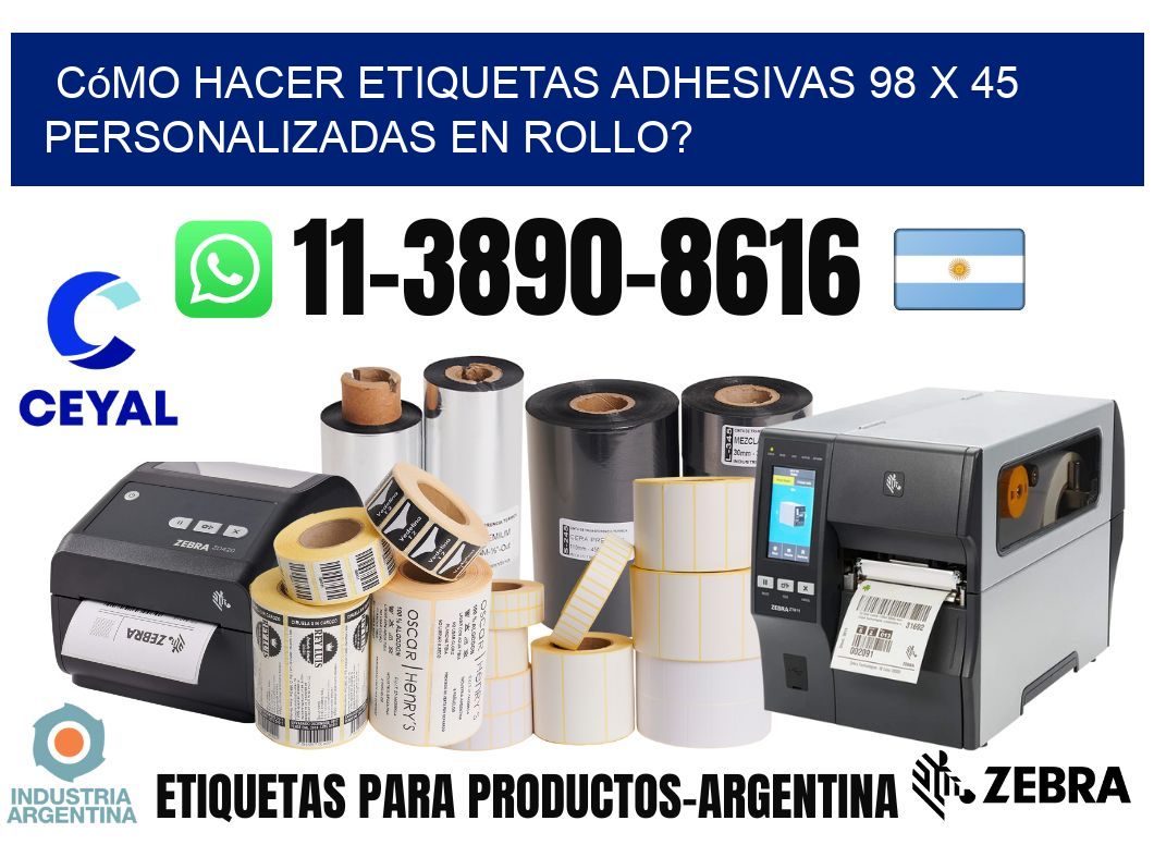 Cómo hacer etiquetas adhesivas 98 x 45 personalizadas en rollo?