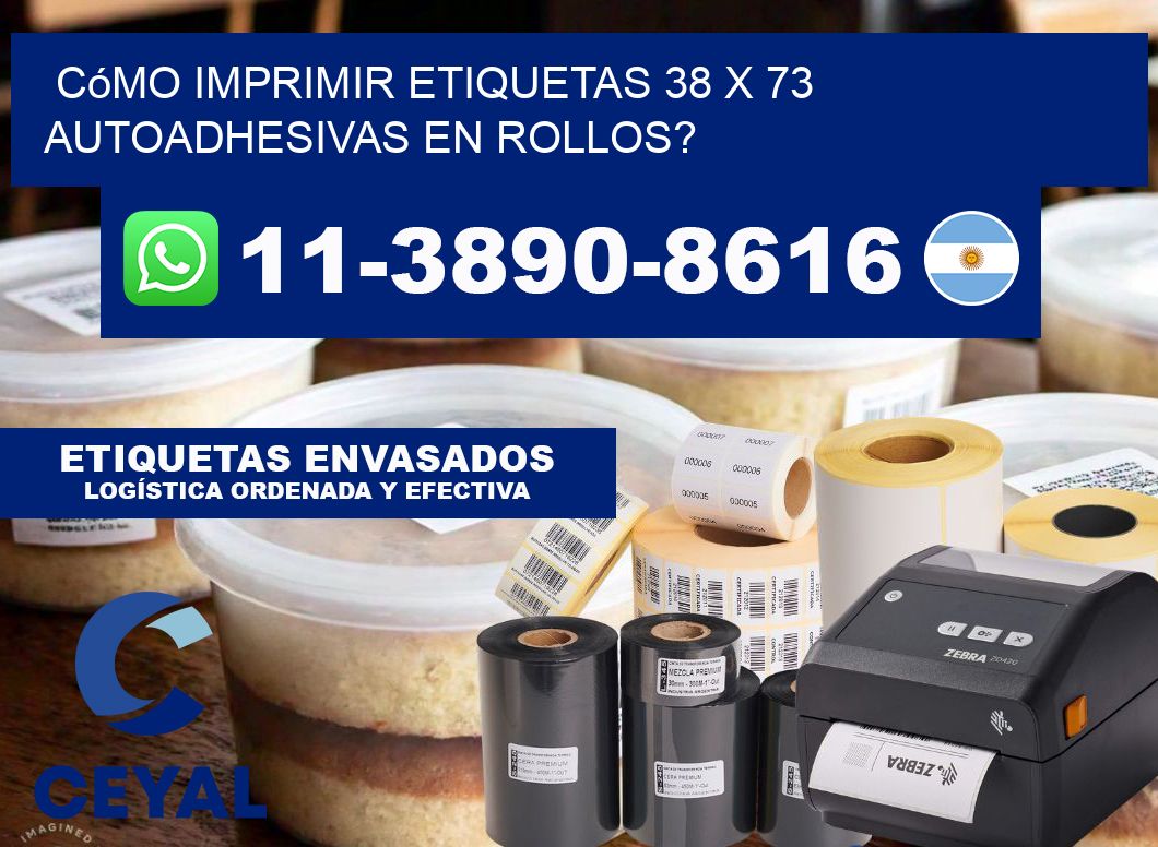 Cómo imprimir etiquetas 38 x 73 autoadhesivas en rollos?