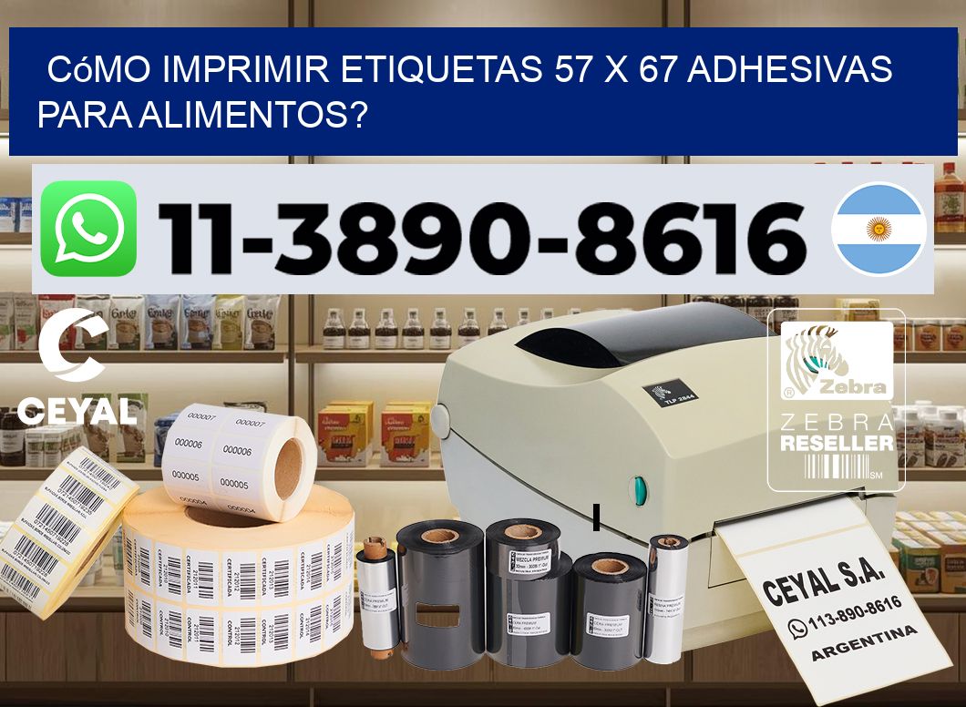 Cómo imprimir etiquetas 57 x 67 adhesivas para alimentos?